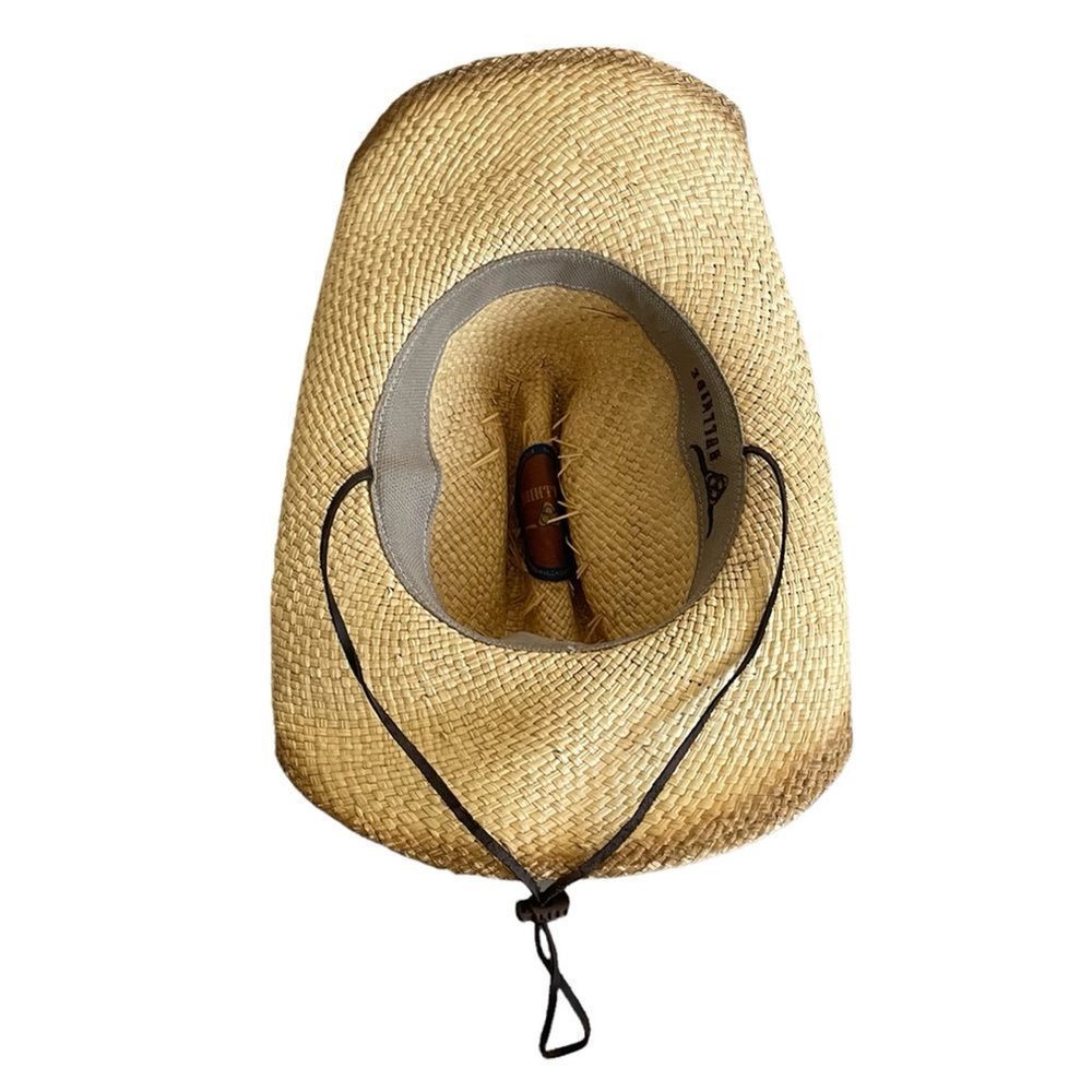 (SOLD) BULLHIDE Tan Woven Straw Western Cowboy Hat L - Picture 11 of 15
